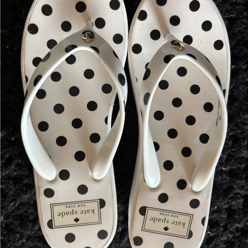 Kate Spade Black and White Polka Dot Sandals
